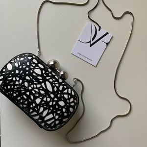 Diane von Furstenberg leather evening clutch